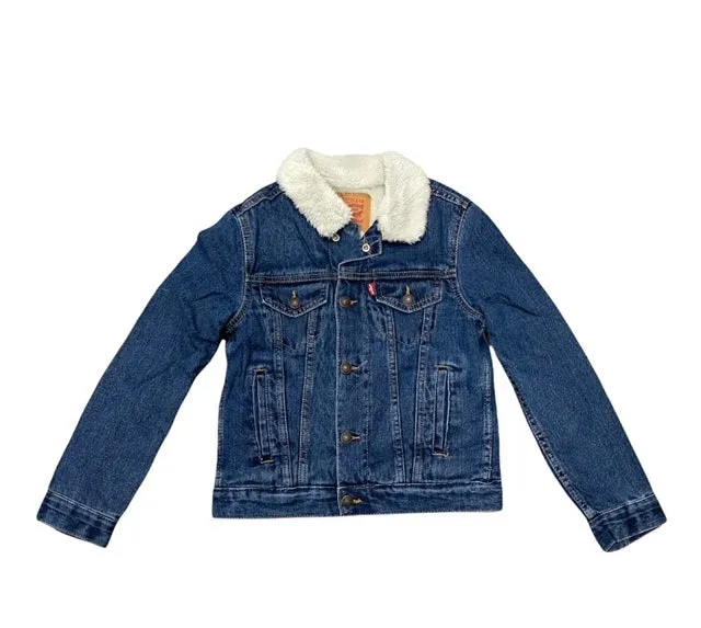 Levi's boy's jacket with internal synthetic fur Sherpa Trucker 9EB220-MAG-LW medium blue