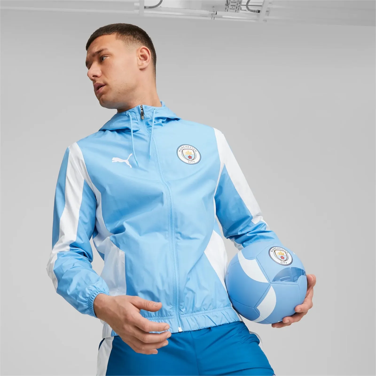 Manchester City FC 2023/24 Men's Pre-Match Woven Anthem Jacket Football by Puma