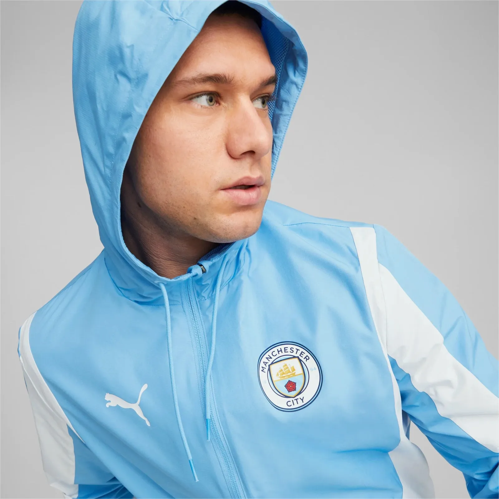 Manchester City FC 2023/24 Men's Pre-Match Woven Anthem Jacket Football by Puma