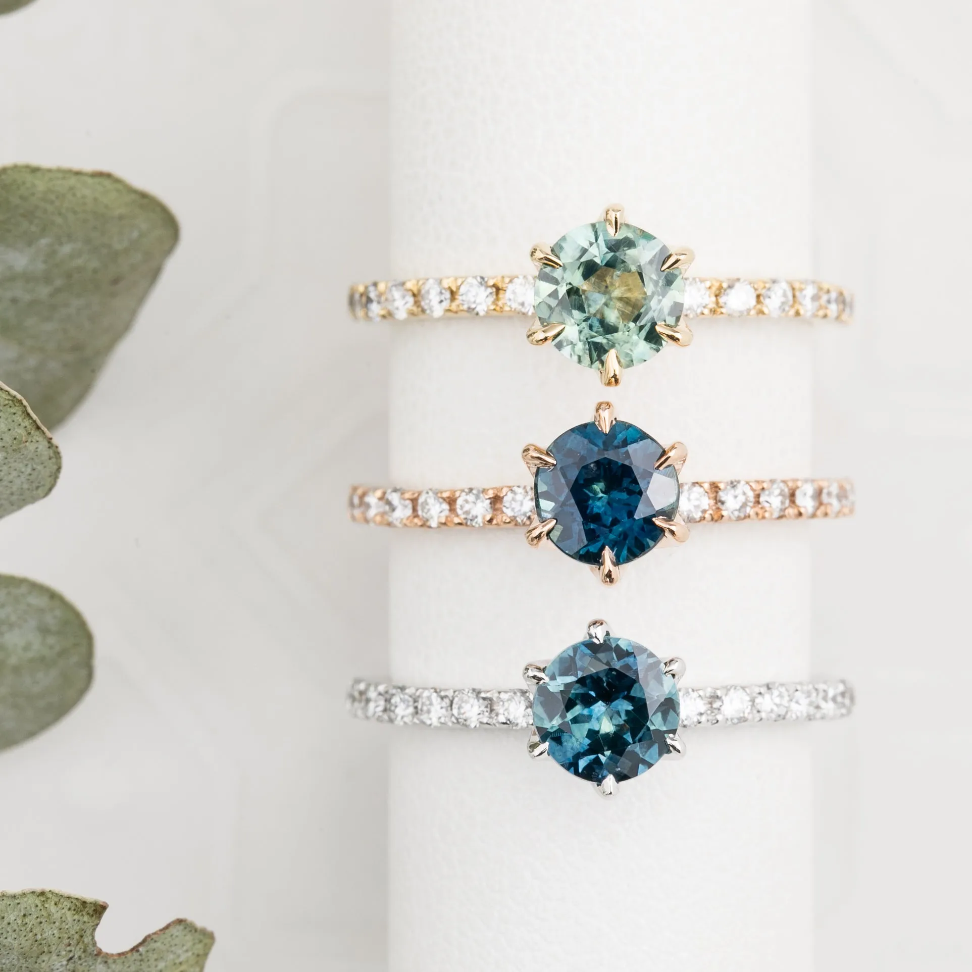 Maria Luxe Ring 1.01ct Deep Teal Blue Montana Sapphire, 14k Rose Gold (One of a kind)