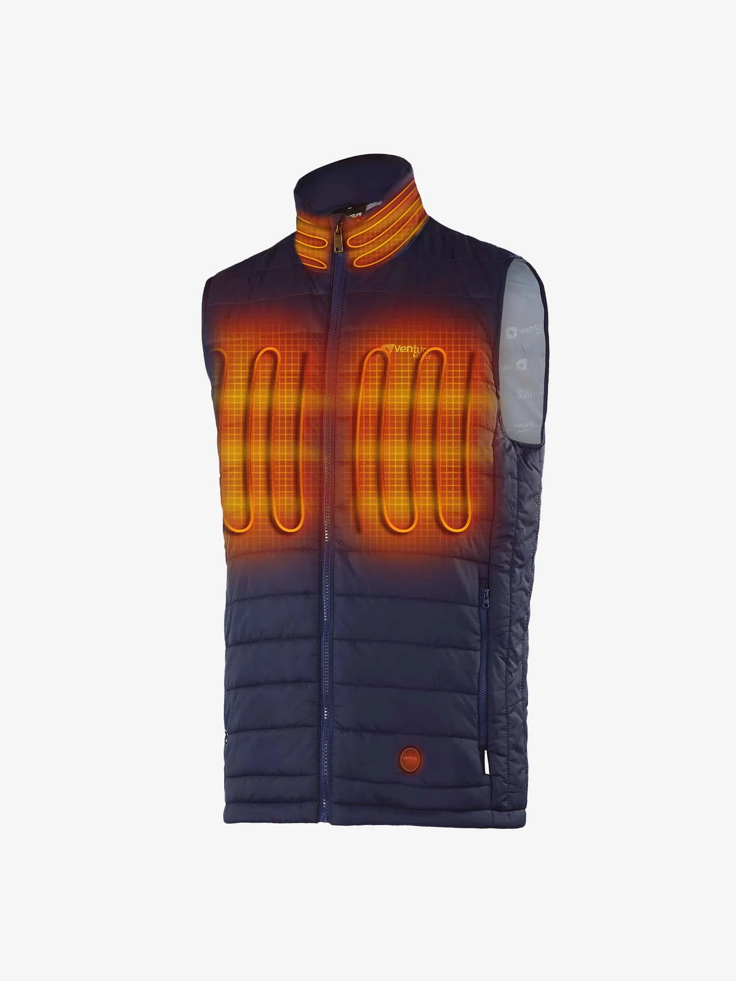 Men's 13W Heated Puffer Vest with HeatSync  - Navy