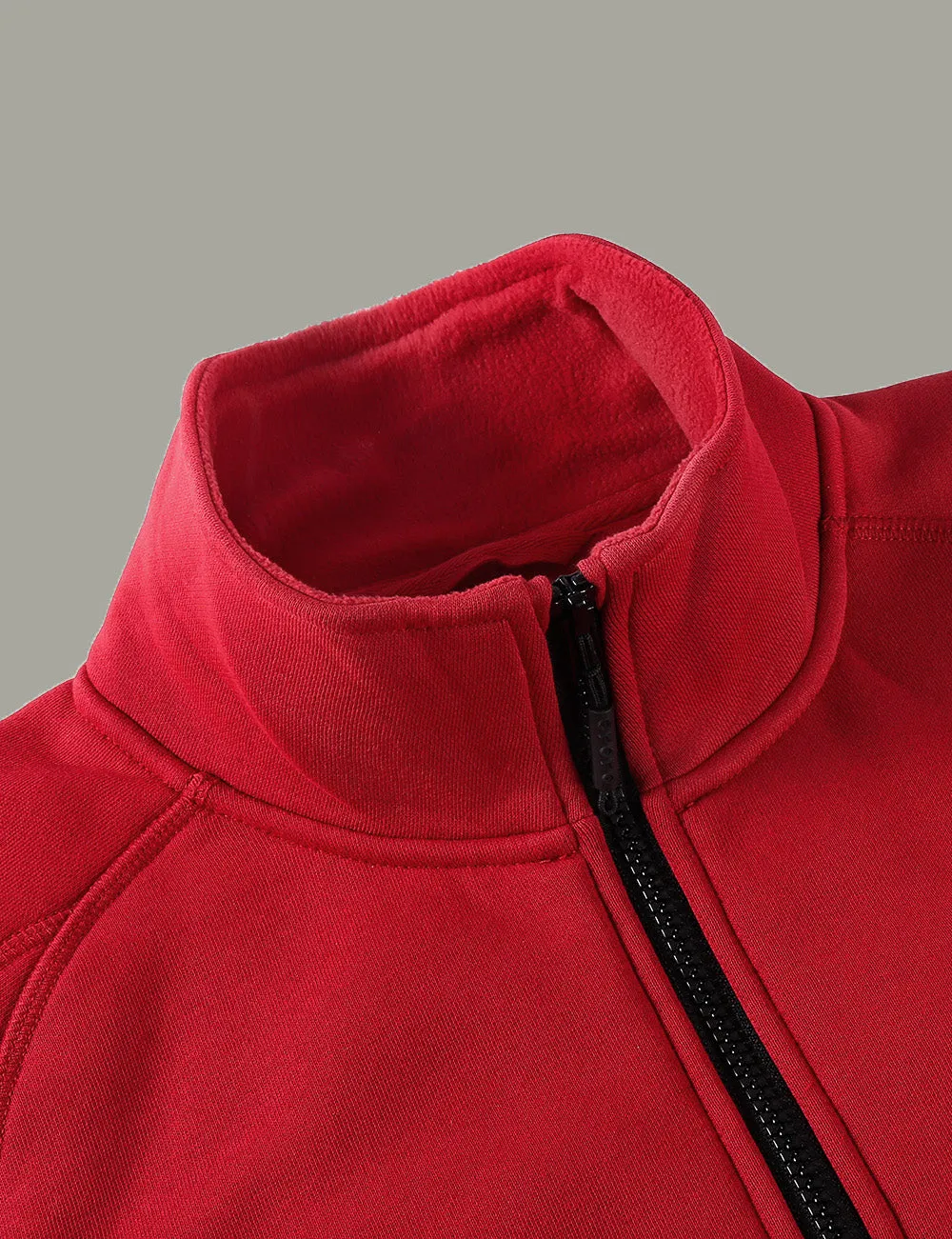 Men's Heated Fleece Jacket - Black/ Army Green/ Red