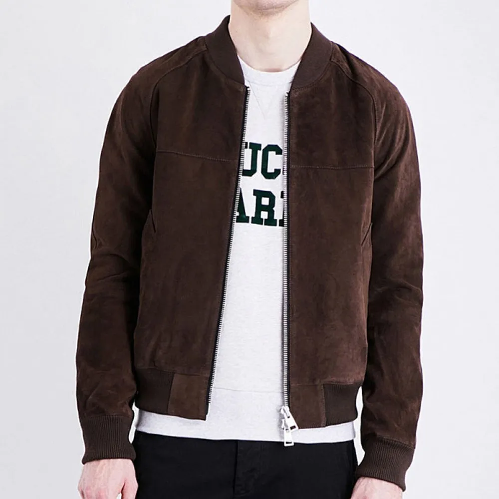 Men's Suede Bomber Jacket - Ethan