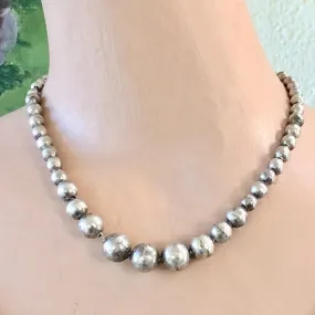 Mexican Sterling Silver Bead "Pearls" Necklace