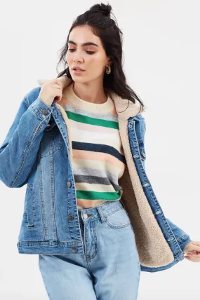 MINKPINK Influence Sherpa Trucker Jacket