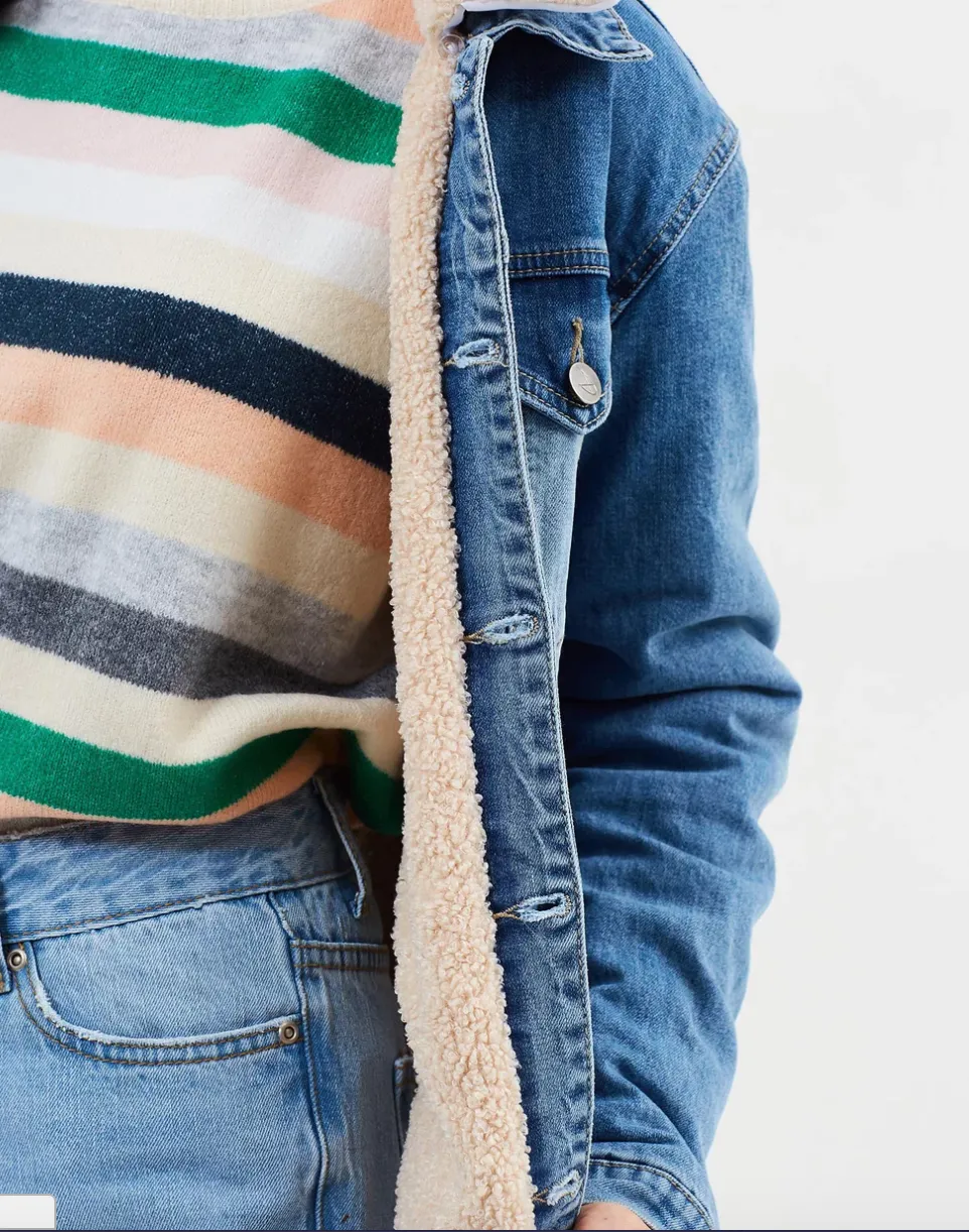 MINKPINK Influence Sherpa Trucker Jacket