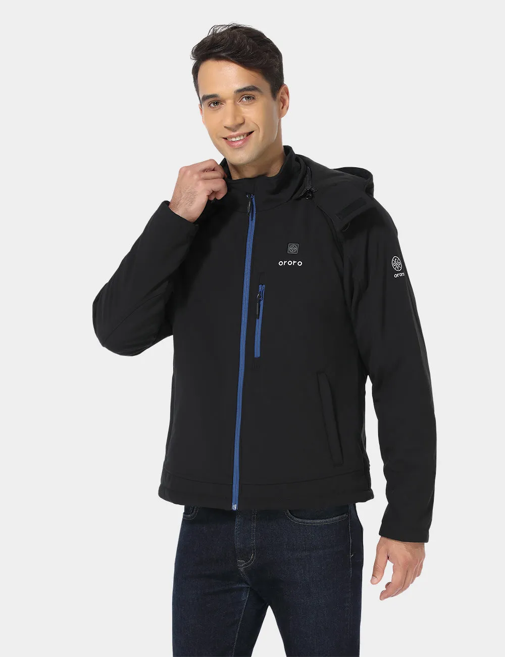 (Open-box) Men's Classic Heated Jacket - Black & Blue (Battery Set Not Included)