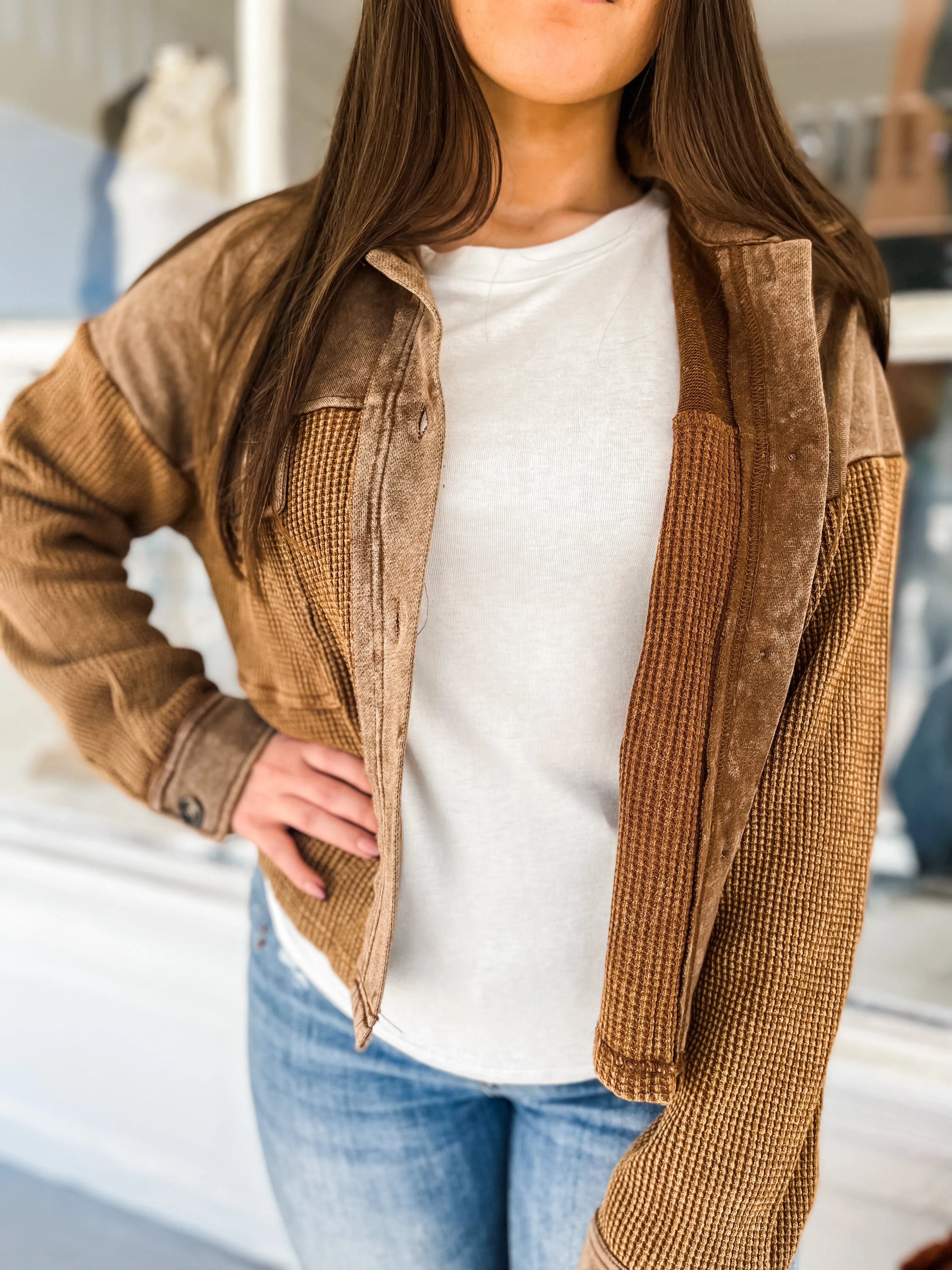 Phoebe Waffle Knit Jacket