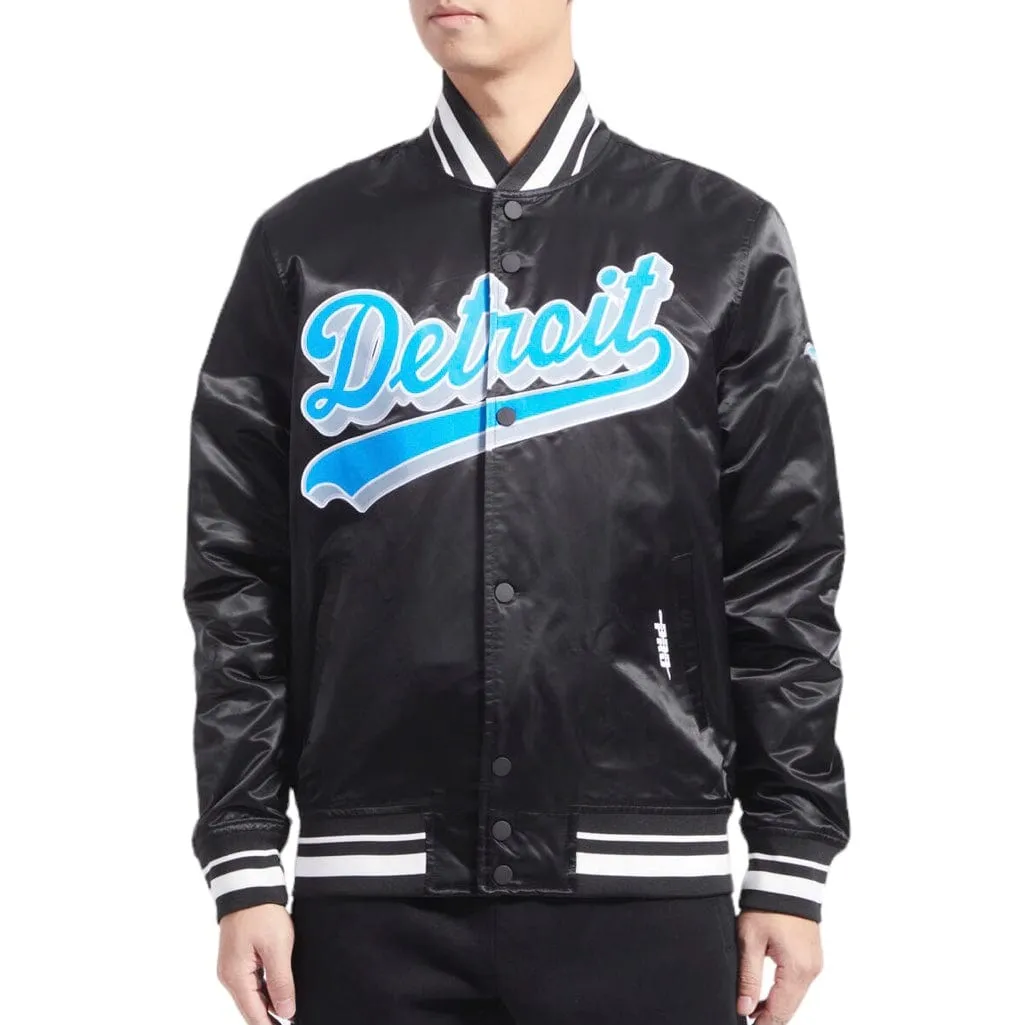 Pro Standard Detroit Lions Script Tail Satin Jacket (Black) FDL6410252-BLK