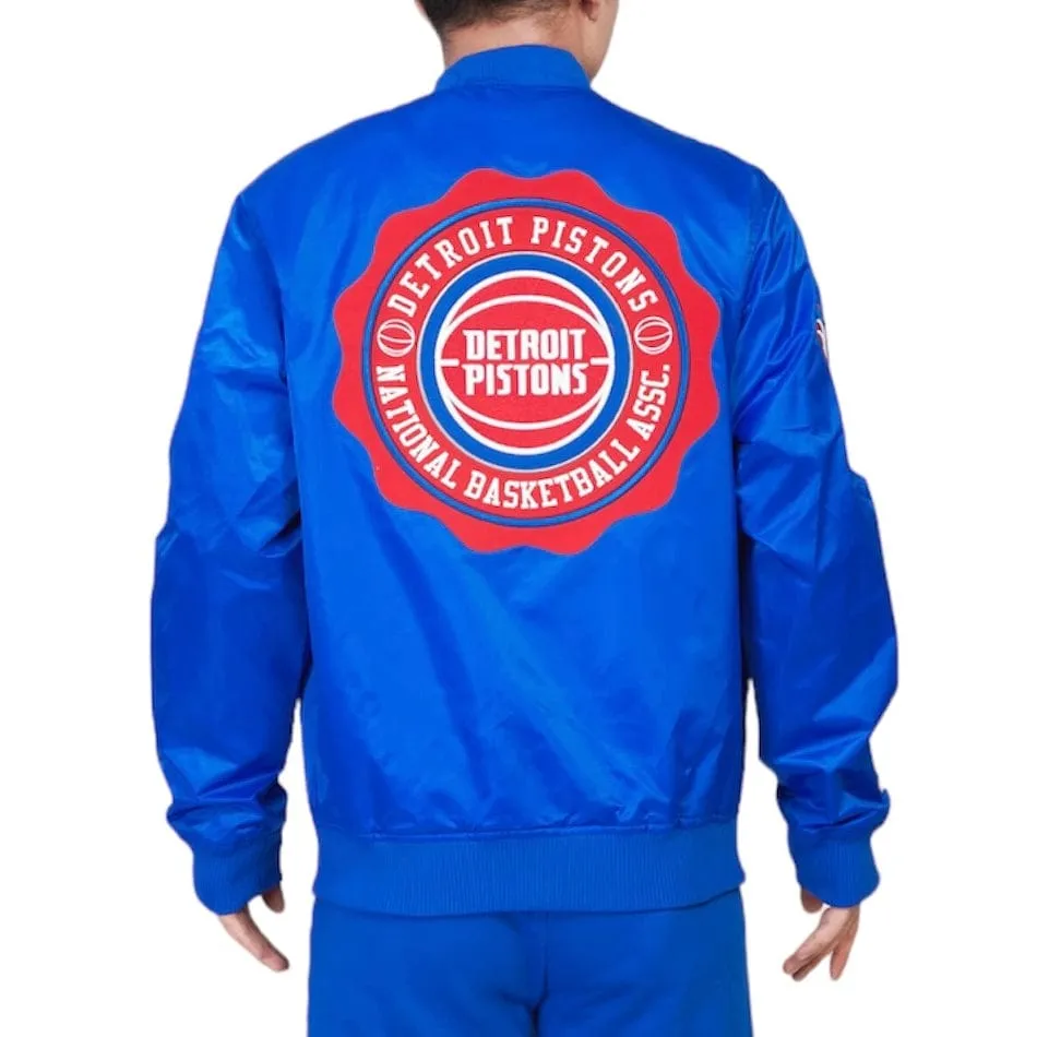 Pro Standard Detroit Pistons Crest Emblem Satin Jacket (Royal Blue)