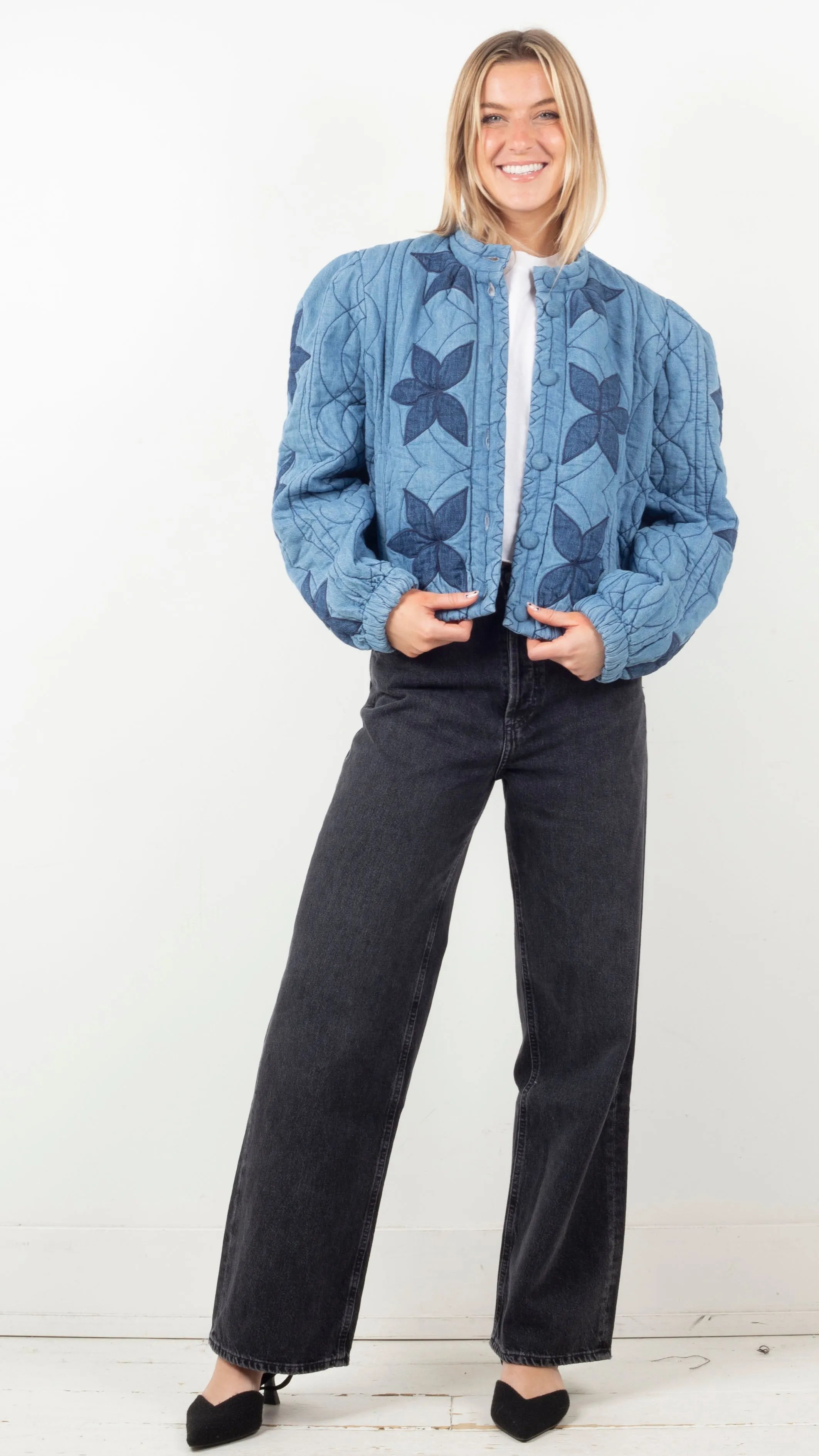 Quinn Quilted Jacket - Indigo Combo