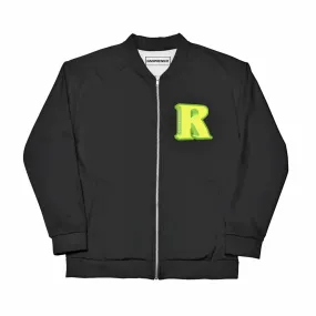 RADPRESENT LOGO PRINTED GLOSSY BOMBER - BLACK