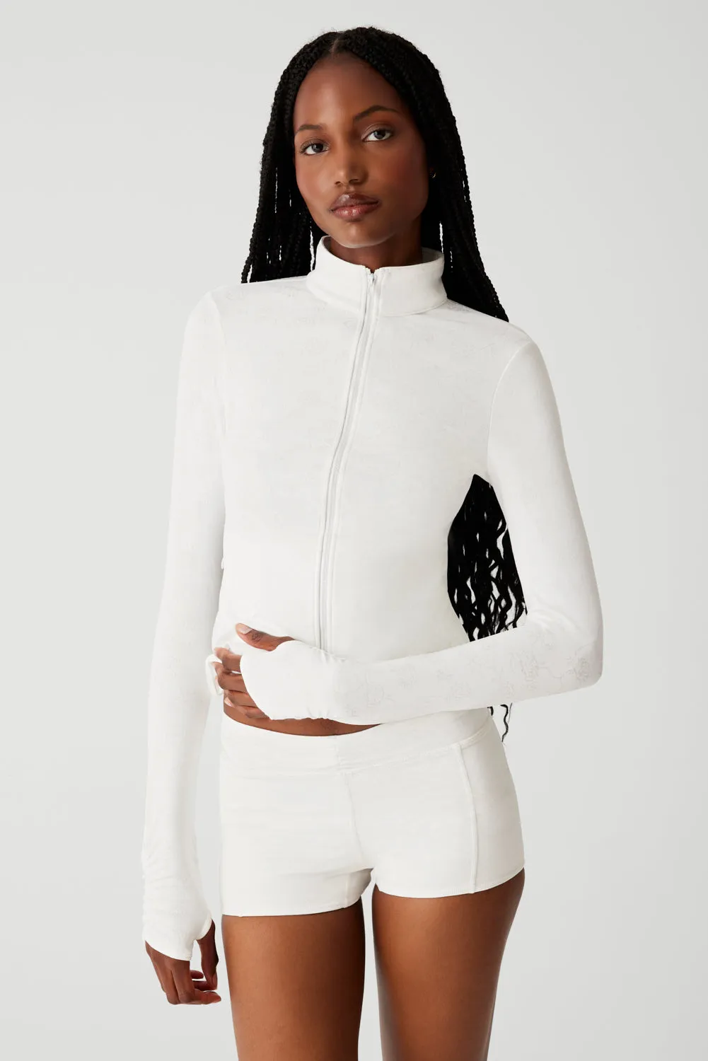 Renee Zip Up Jacket - Moon Flower