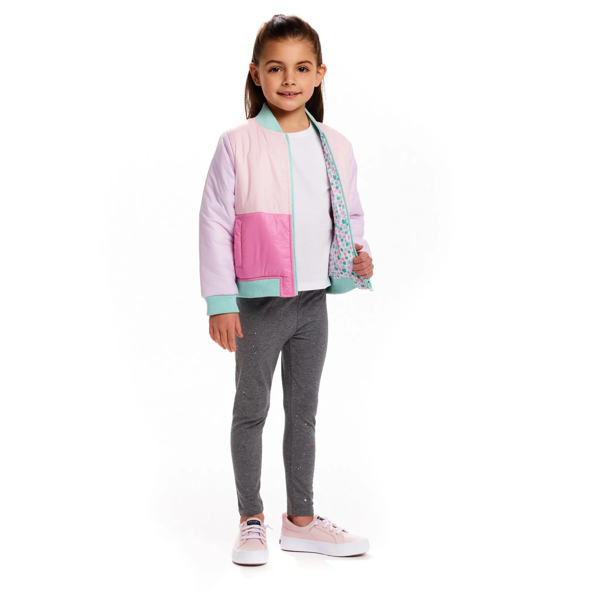 Reversible Bomber Jacket | Pink Colorblocked