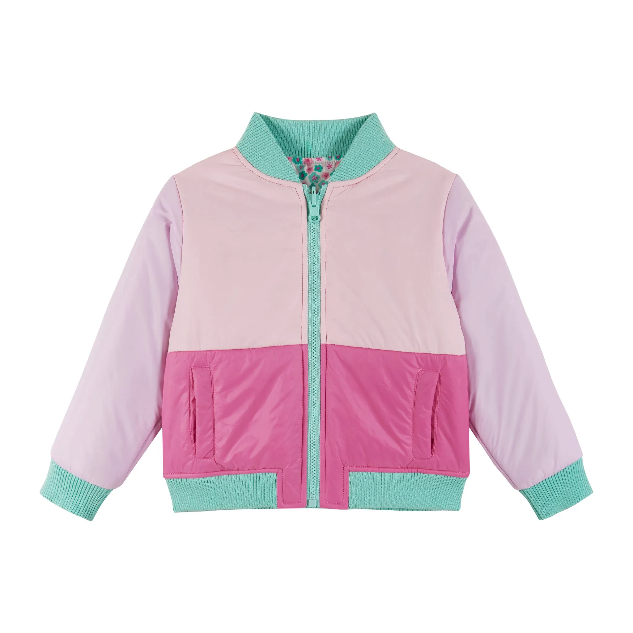 Reversible Bomber Jacket | Pink Colorblocked