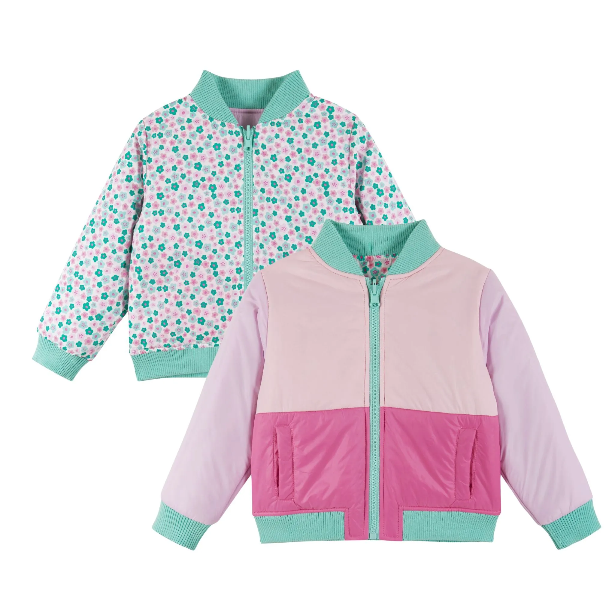 Reversible Bomber Jacket | Pink Colorblocked