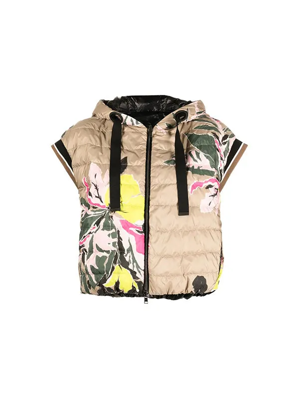 Reversible Hooded Gilet in Floral