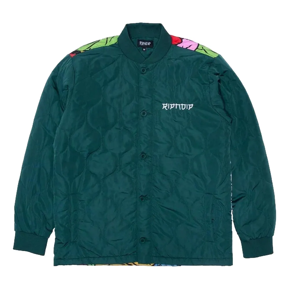 RIPNDIP NERMURARI WARRIOR QUILTED BOMBER JACKET-PINE GREEN