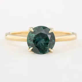 Sara Ring 2.19ct Peacock Green Montana Sapphire, 14k Yellow Gold (One of a kind)