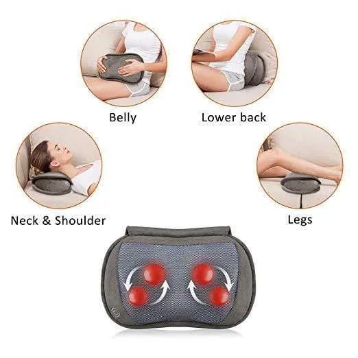 Shiatsu Neck Shoulder Back Massage Pillow with Heat for Home,Car,Office - 619