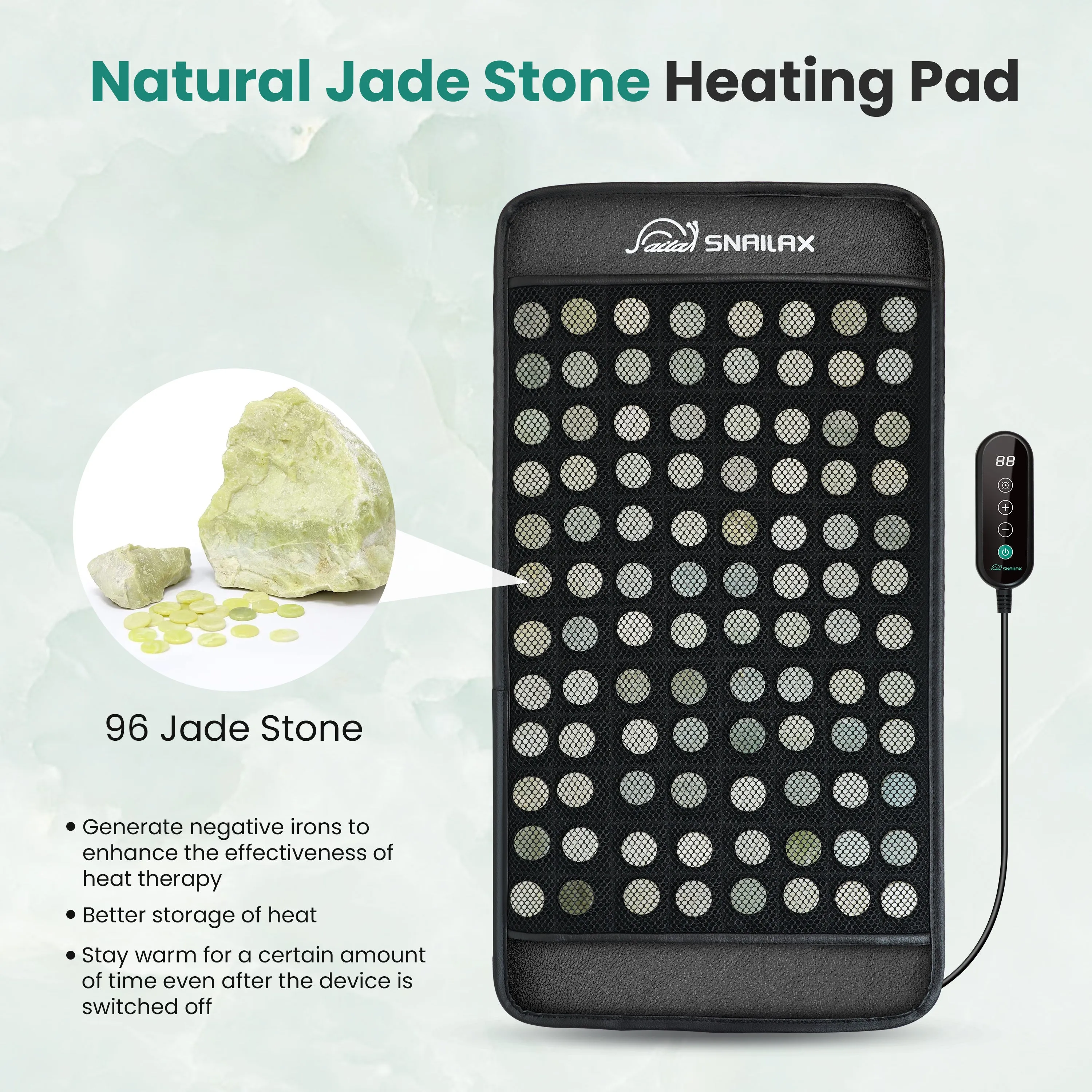 Snailax Jade Electric Heating Pad for Back & Multiple Parts Pain Relief - SL-630