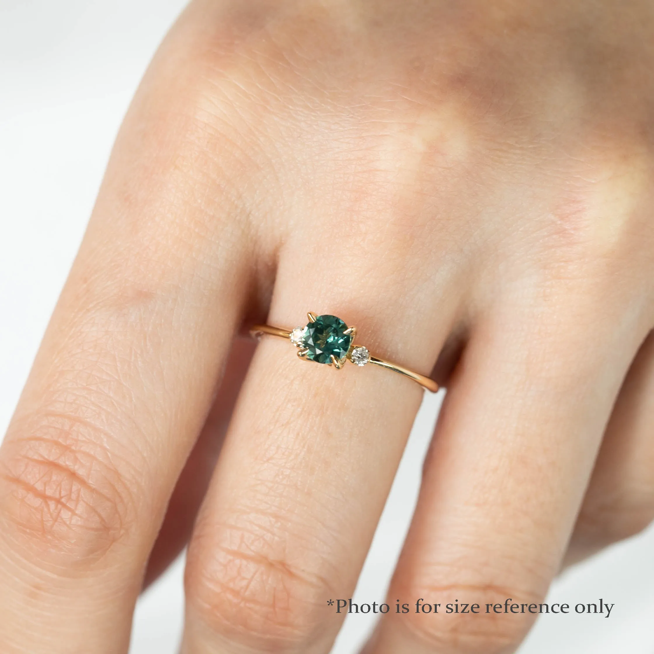 Sofia Ring - 5mm 0.60ct Queensland Green Sapphire