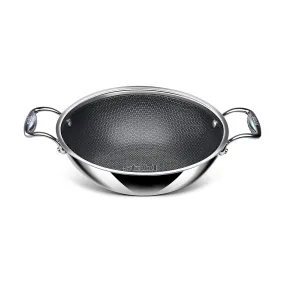 Stahl Triply Stainless Steel Artisan Hybrid Kadhai with Lid (Non-Stick)