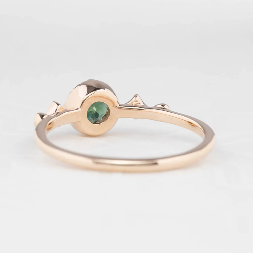 Stella Ring 5mm 0.60ct Green Queensland Sapphire 14K Rose Gold