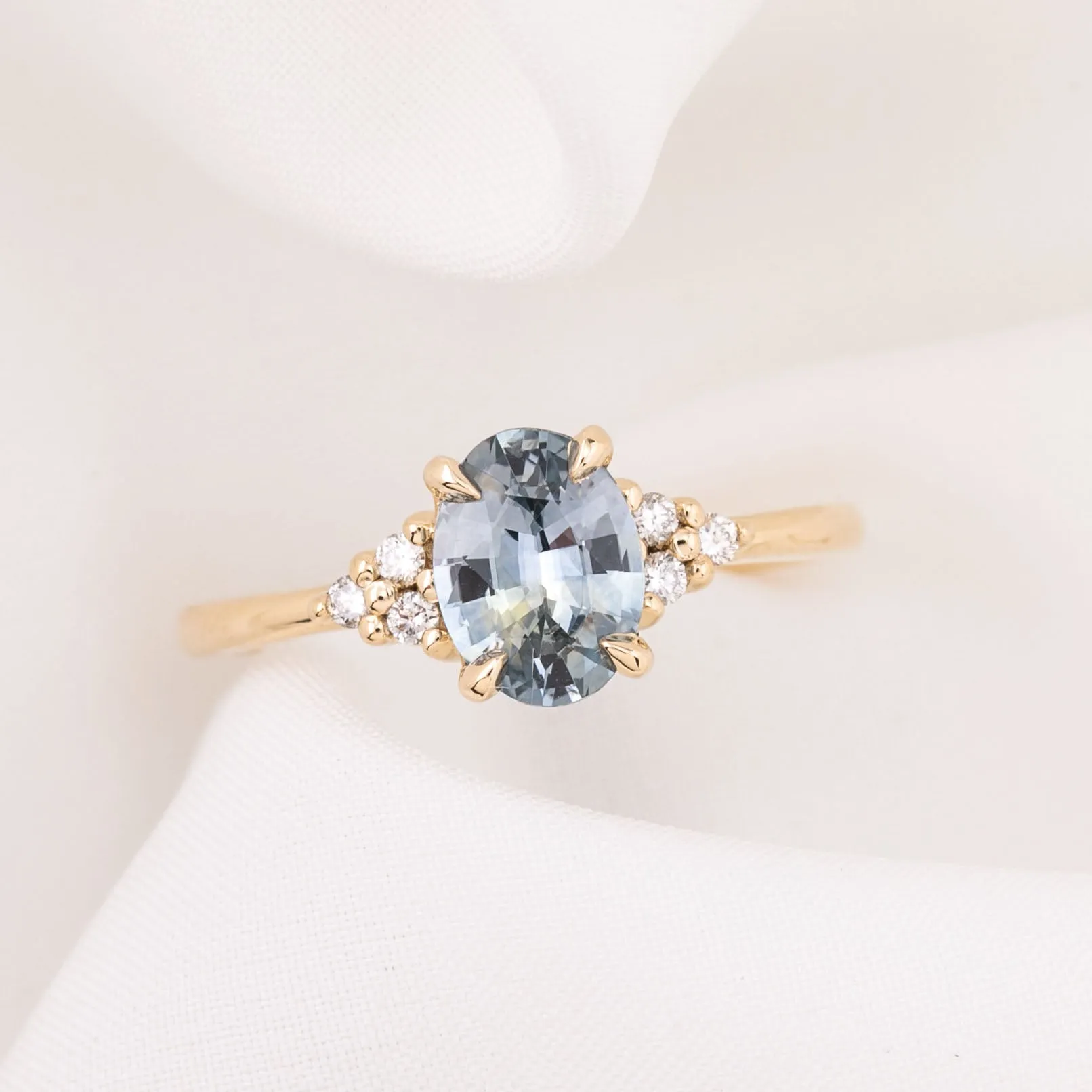 Teresa Ring 1.30ct Aqua Blue Montana Sapphire, 14k Yellow Gold (One of a kind)