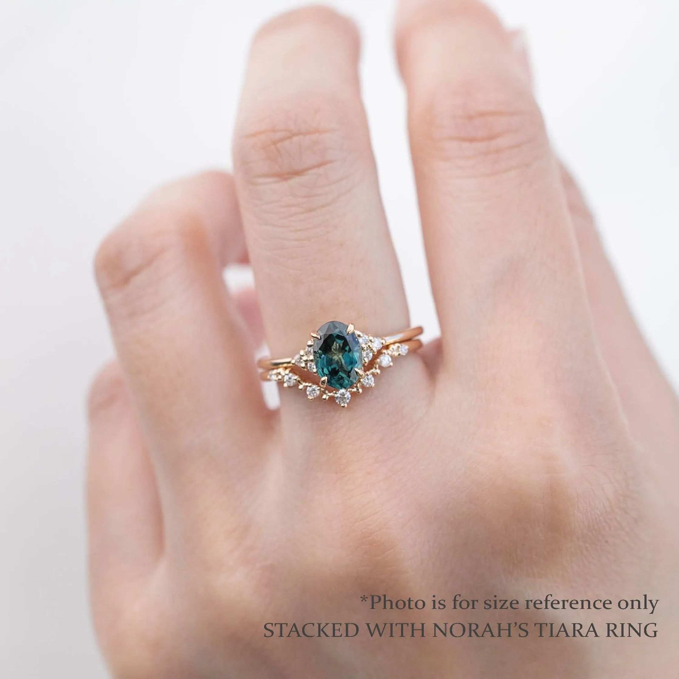 Teresa Ring 1.38ct Teal Blue Montana Sapphire, 14k White Gold (One of a kind)