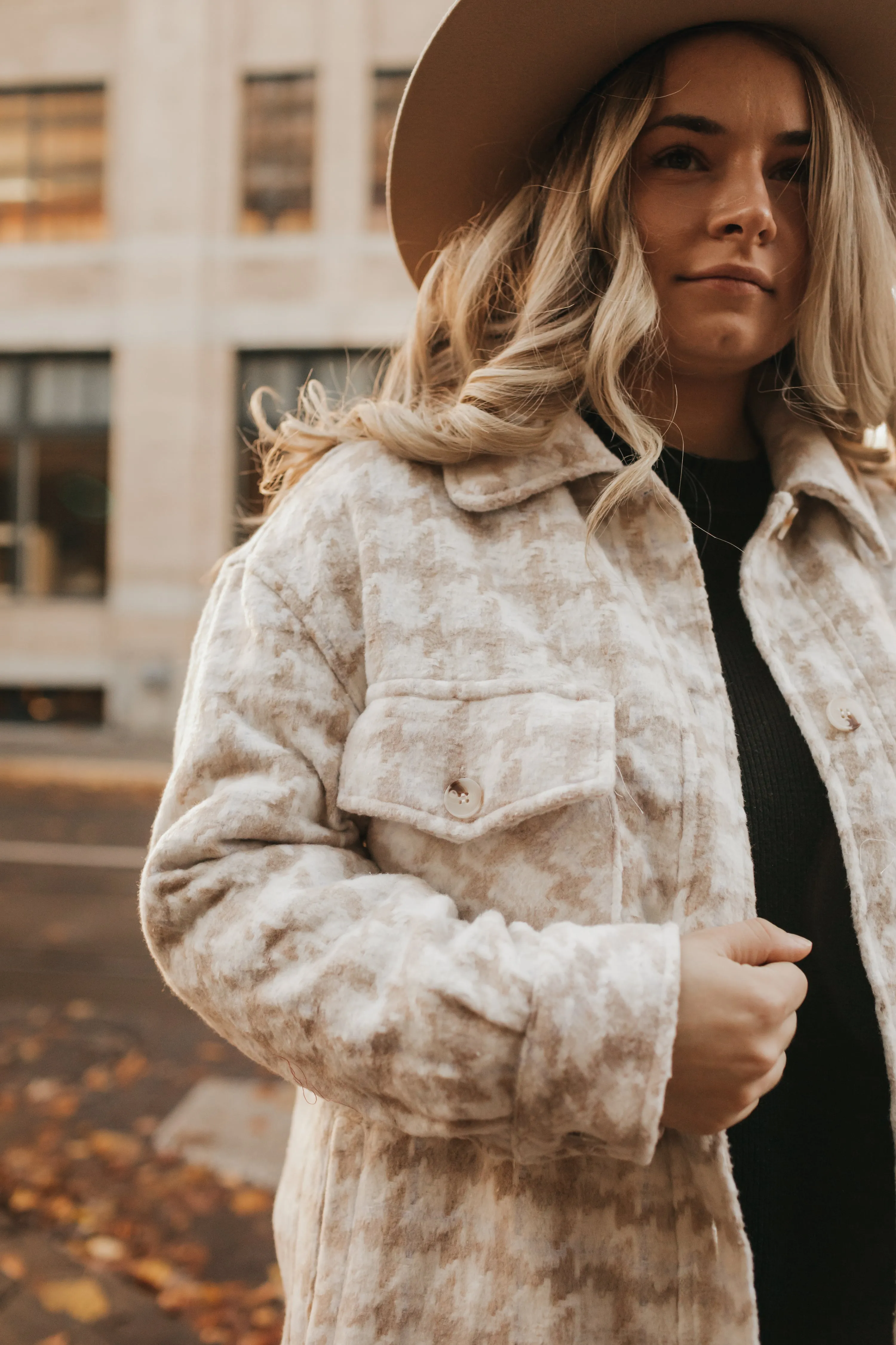 Trendy Shacket in Tan