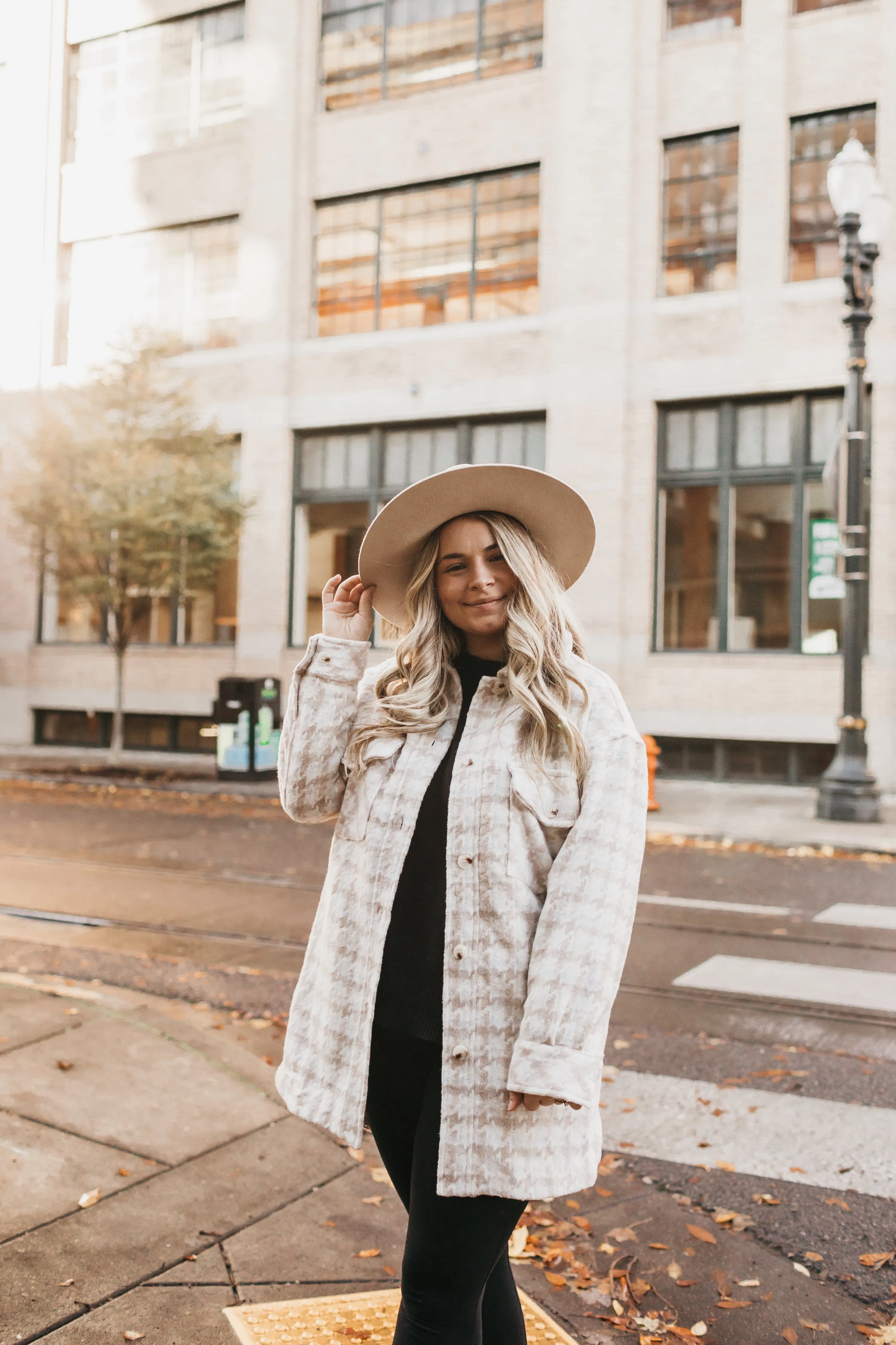 Trendy Shacket in Tan