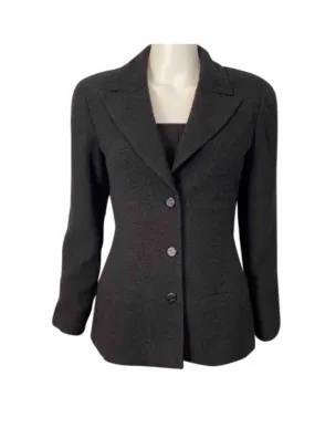 Vintage Chanel 98A, 1998 Fall Black Jacket Blazer FR 38 US 4