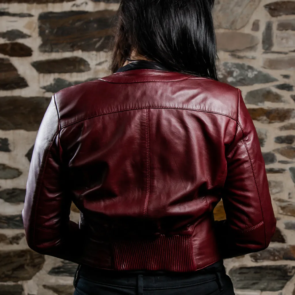 Women's Cropped Leather Jacket - Jenny