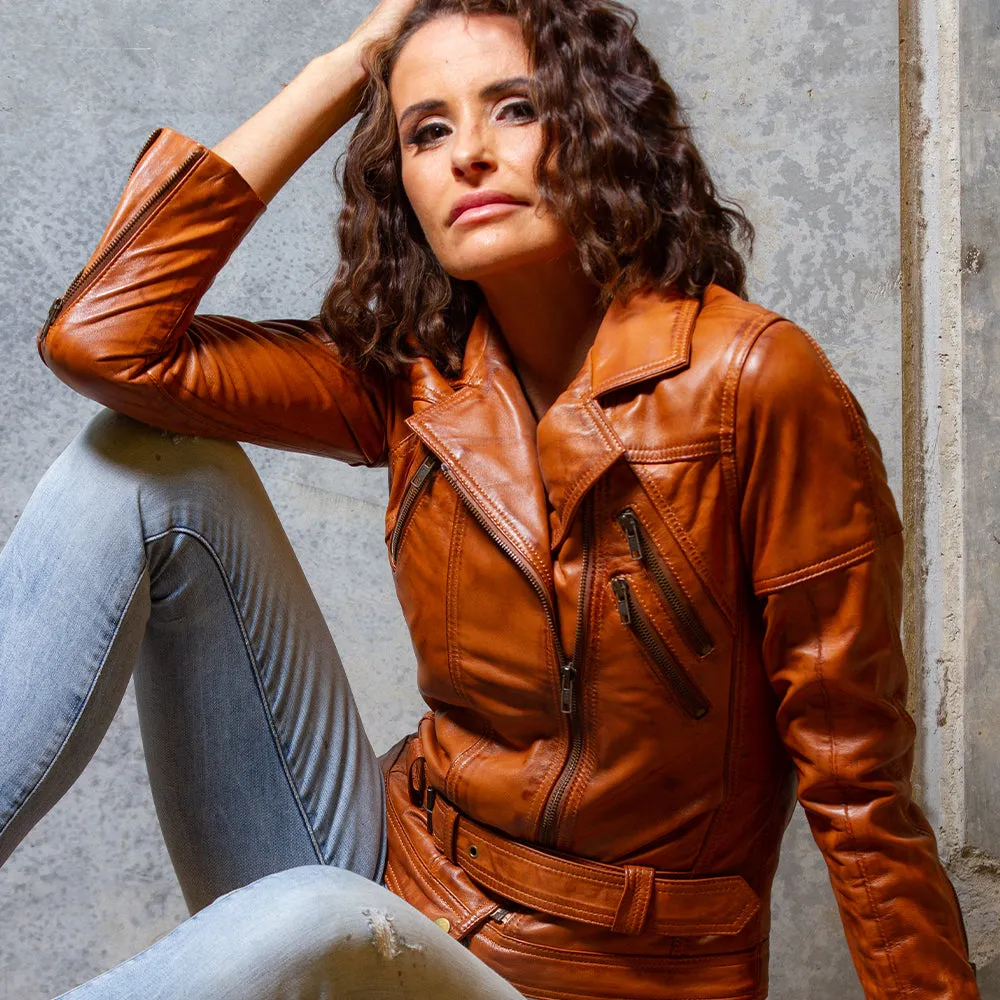 Women's Leather Jacket | KC Leather Signature Range - Eloise in Camel