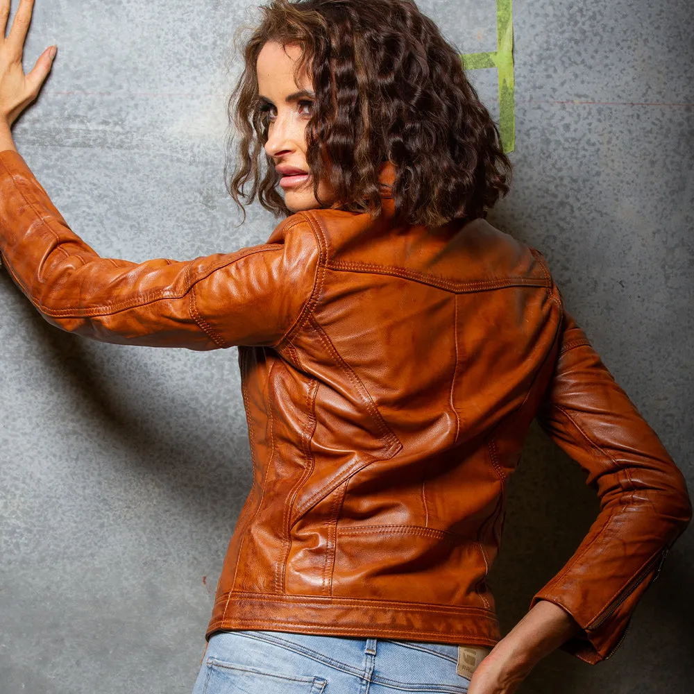 Women's Leather Jacket | KC Leather Signature Range - Eloise in Camel