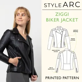 Ziggi Moto Jacket Sewing Pattern by Style Arc, US Sizes 0-26